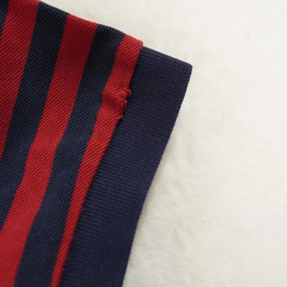 Vintage Polo Ralph Lauren Shirt Mens 1XL BIG Red Navy‎ Blue Striped Polo READ